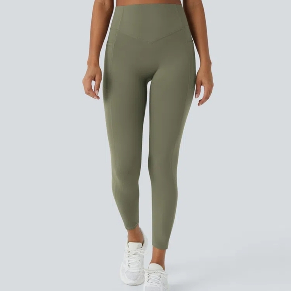 NWOT HALARA Grassy Green Gray High-Waisted Butt Lifting Leggings - Picture 2 of 4